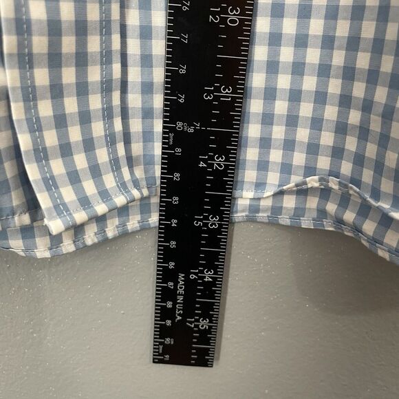 Duluth Button Down Shirt Mens‎ Size XXL 2XL Short Sleeve Untucked Blue Plaid - Picture 6 of 10